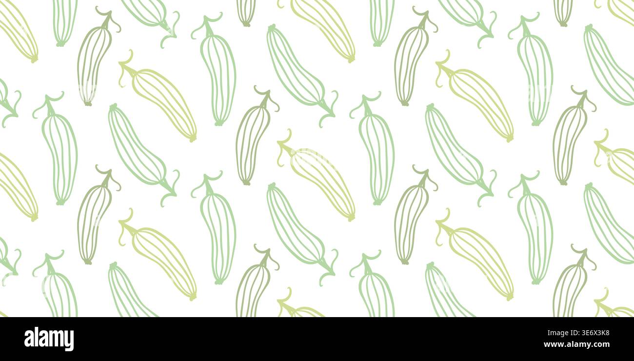 Seamless zucchini vector pattern background Stock Vector