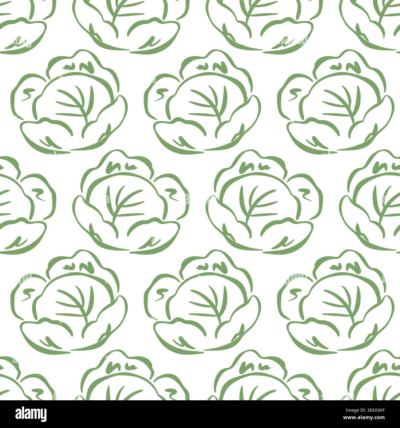 Seamless cabbage pattern background Stock Vector