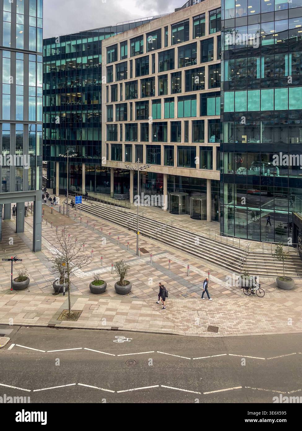 View over Wood Street from the Vue Cinema, Cardiff, South Wales - Smartphone Captured Stock Image
