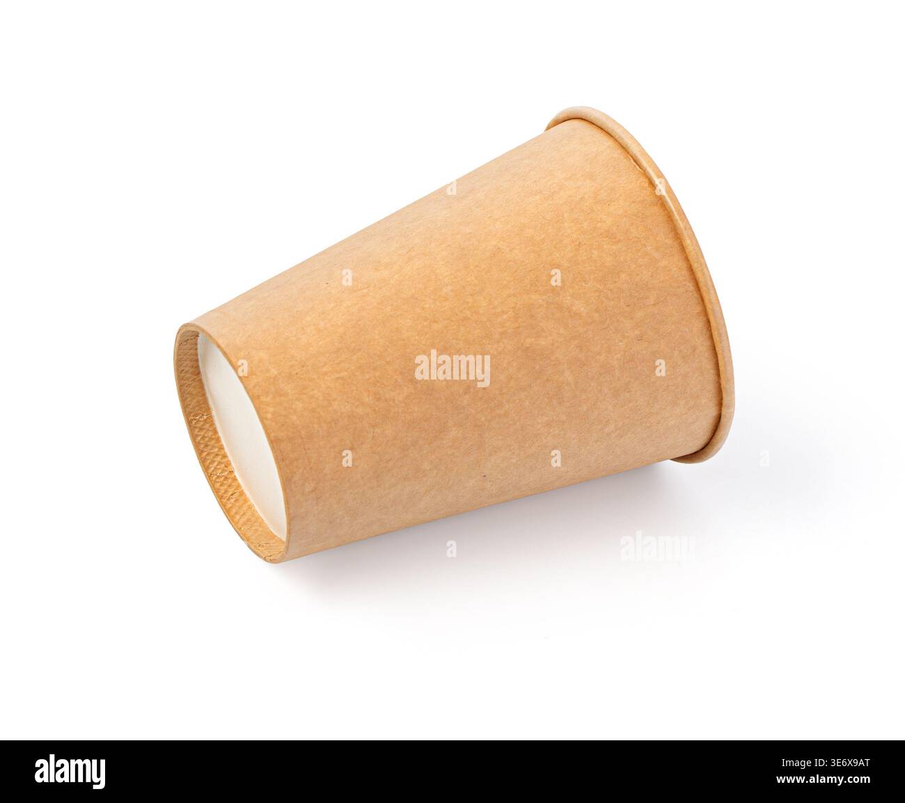 Empty eco-friendly disposable cardboard cup for coffee or tea Stock Photo