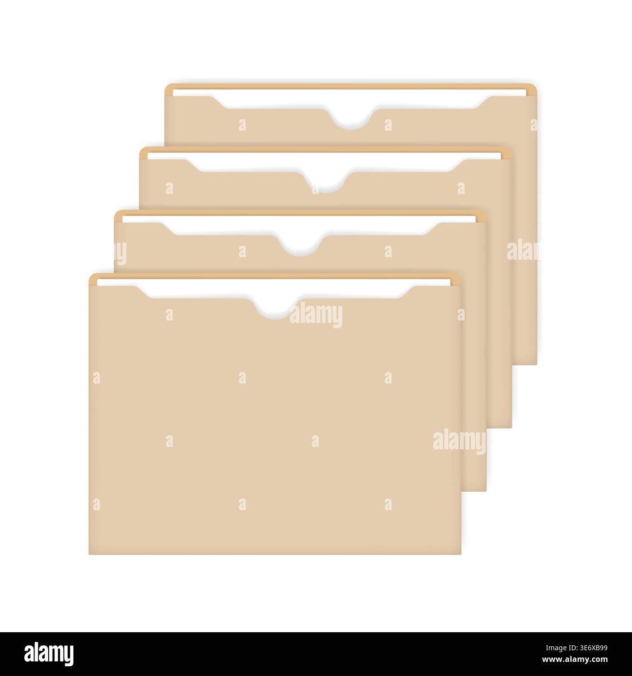 File jackets with documents inside, vector template. Card index catalog Stock Vector