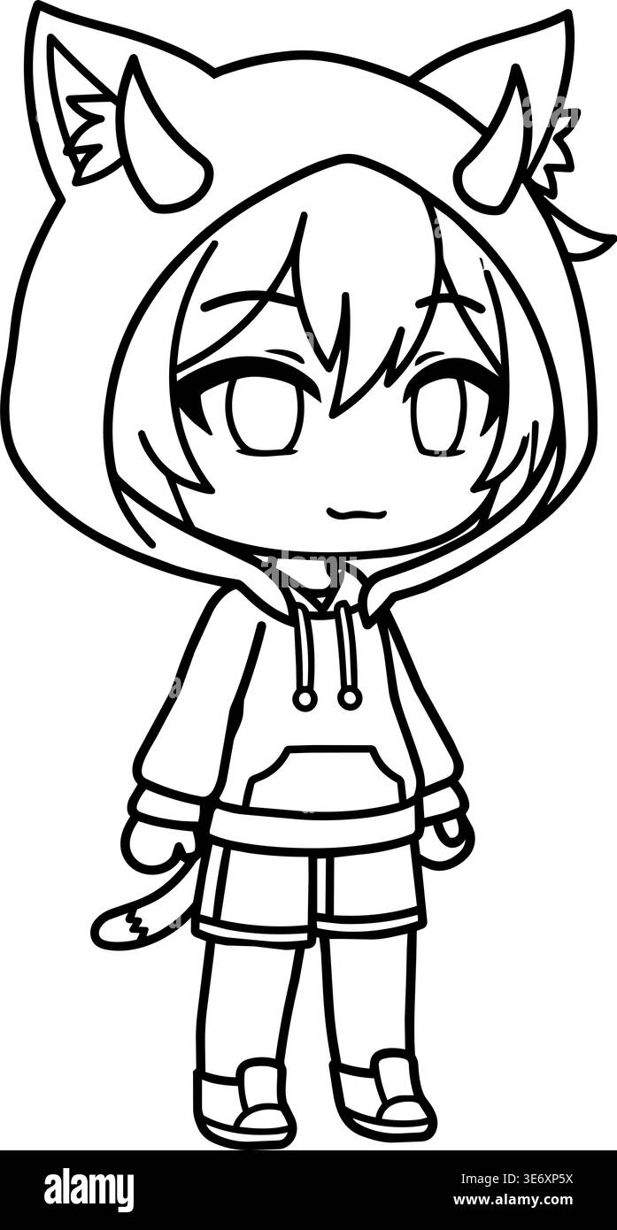 Outline hoodie illustration hi-res stock photography and images