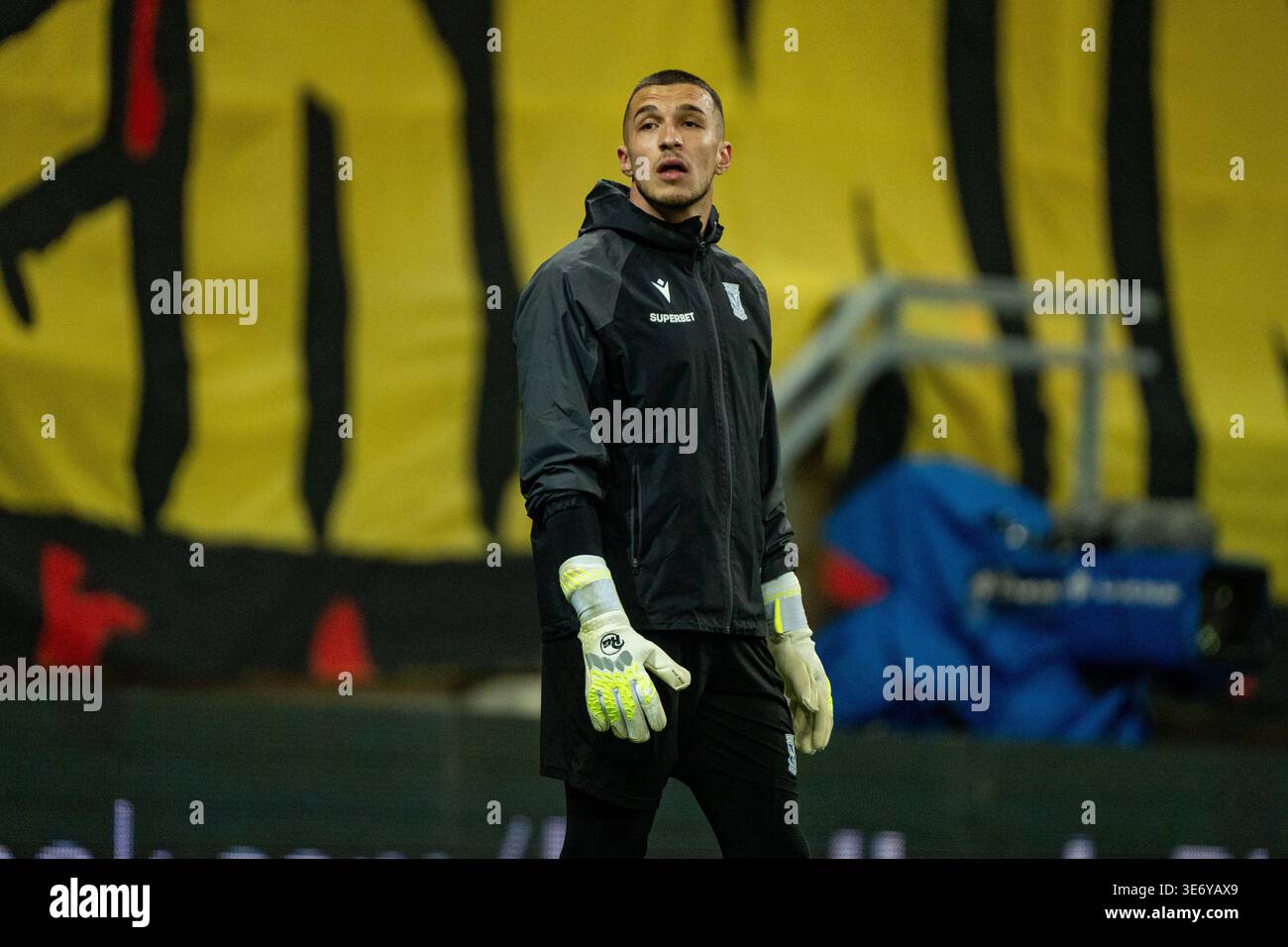 Plamen Andreev (1) seen deen during PKO BP Ekstraklasa 25 26 game between teams of Jagiellonia Bialystok and Lech Poznan (Kazimierz Koper / Ball Raw I Stock Photo
