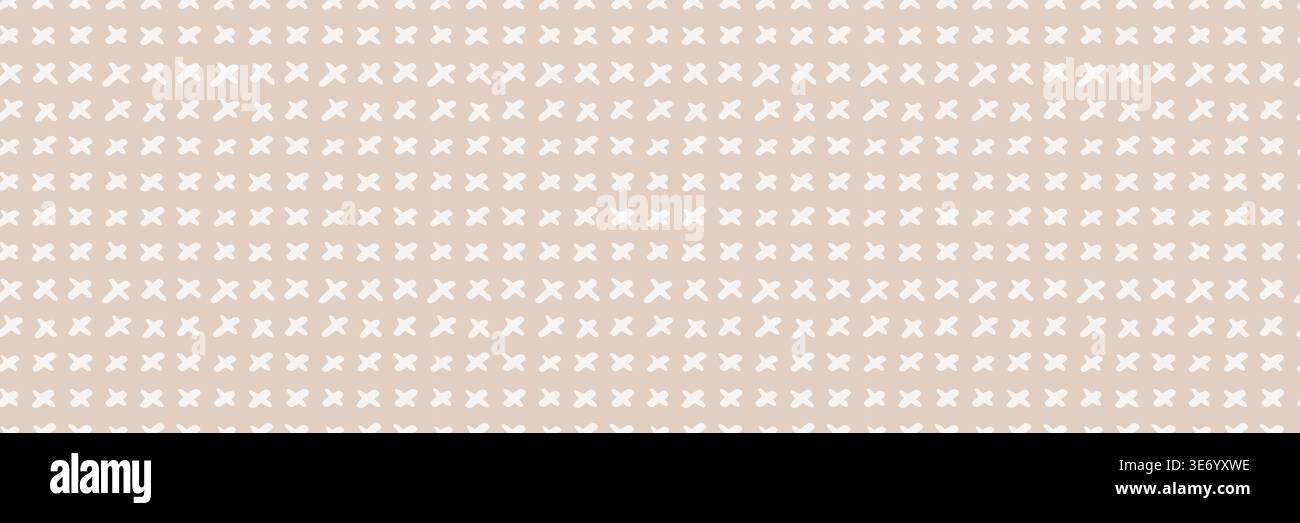Seamless pattern with small hand drawn crosses in neutral tones. Minimal Scandinavian boho style on light background. Cute abstract design for nursery, kids textiles, fabric, wallpaper, wrapping paper Stock Vector