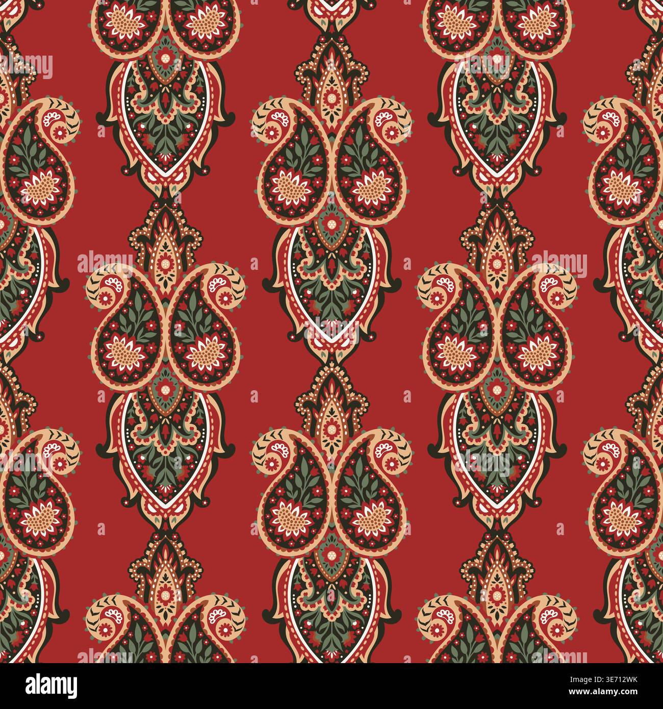 Ethnic Folk Geometric Symmetrical Pattern Design Stock Vector