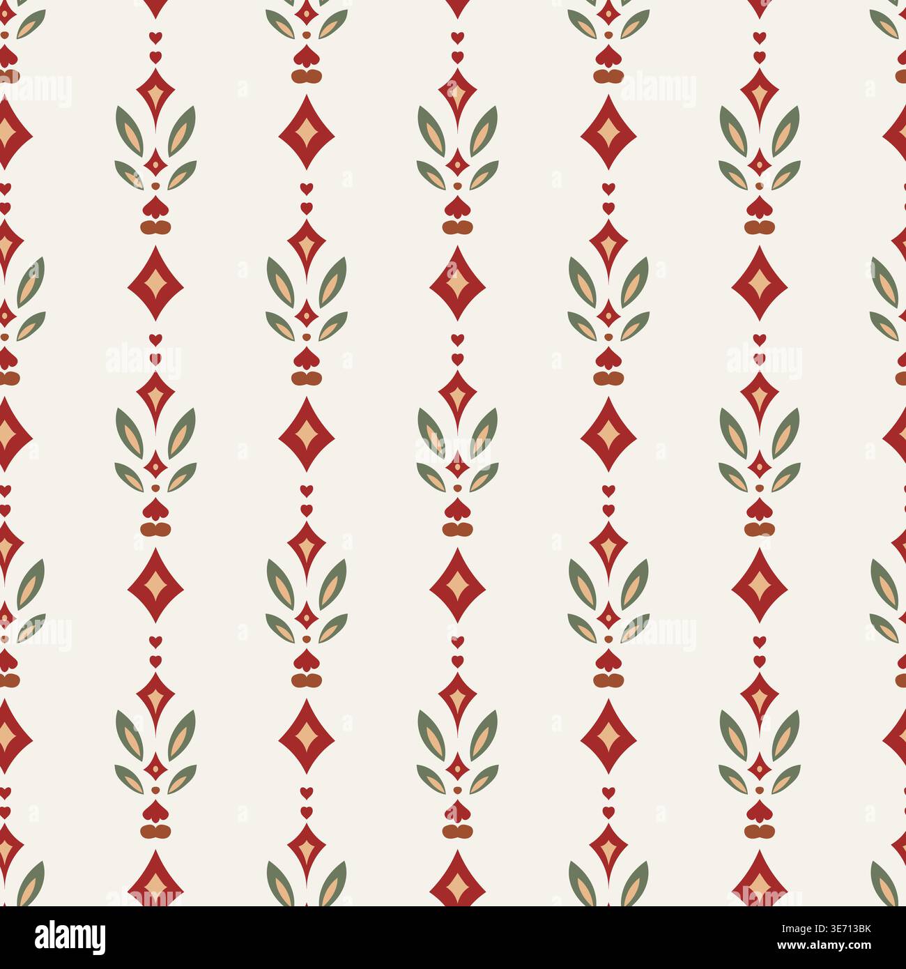 Light Geometric Dotted Diamond Stripe Stock Vector