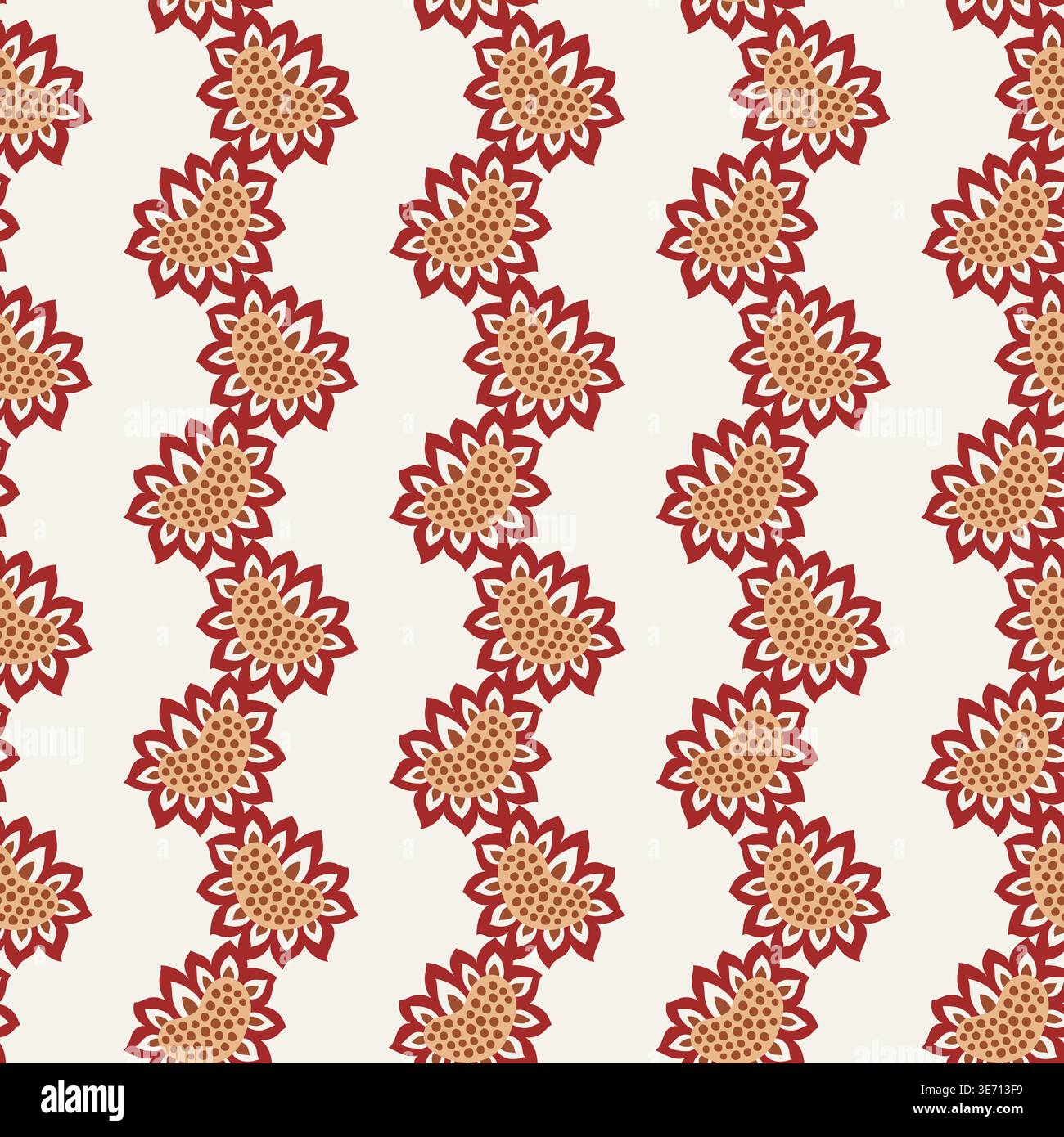 Light Vertical Floral Drop Stripe Stock Vector