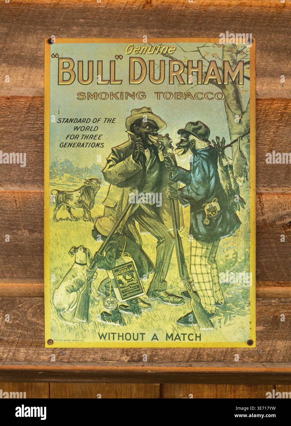 bull durham tobacco racist Poster in Mansfield candy store decried as Bull durham tobacco hi-res stock