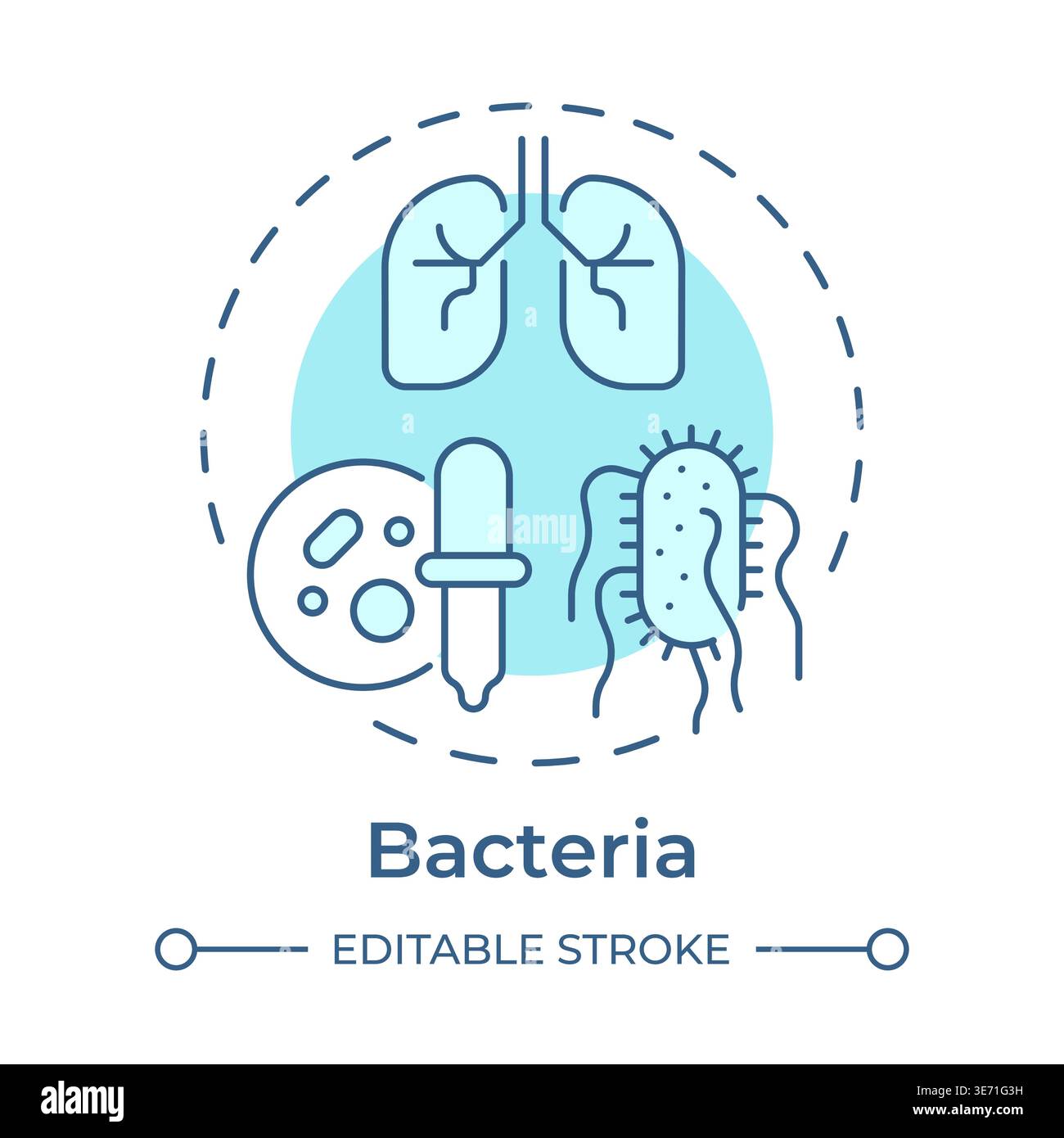 Bacteria soft blue concept icon Stock Vector