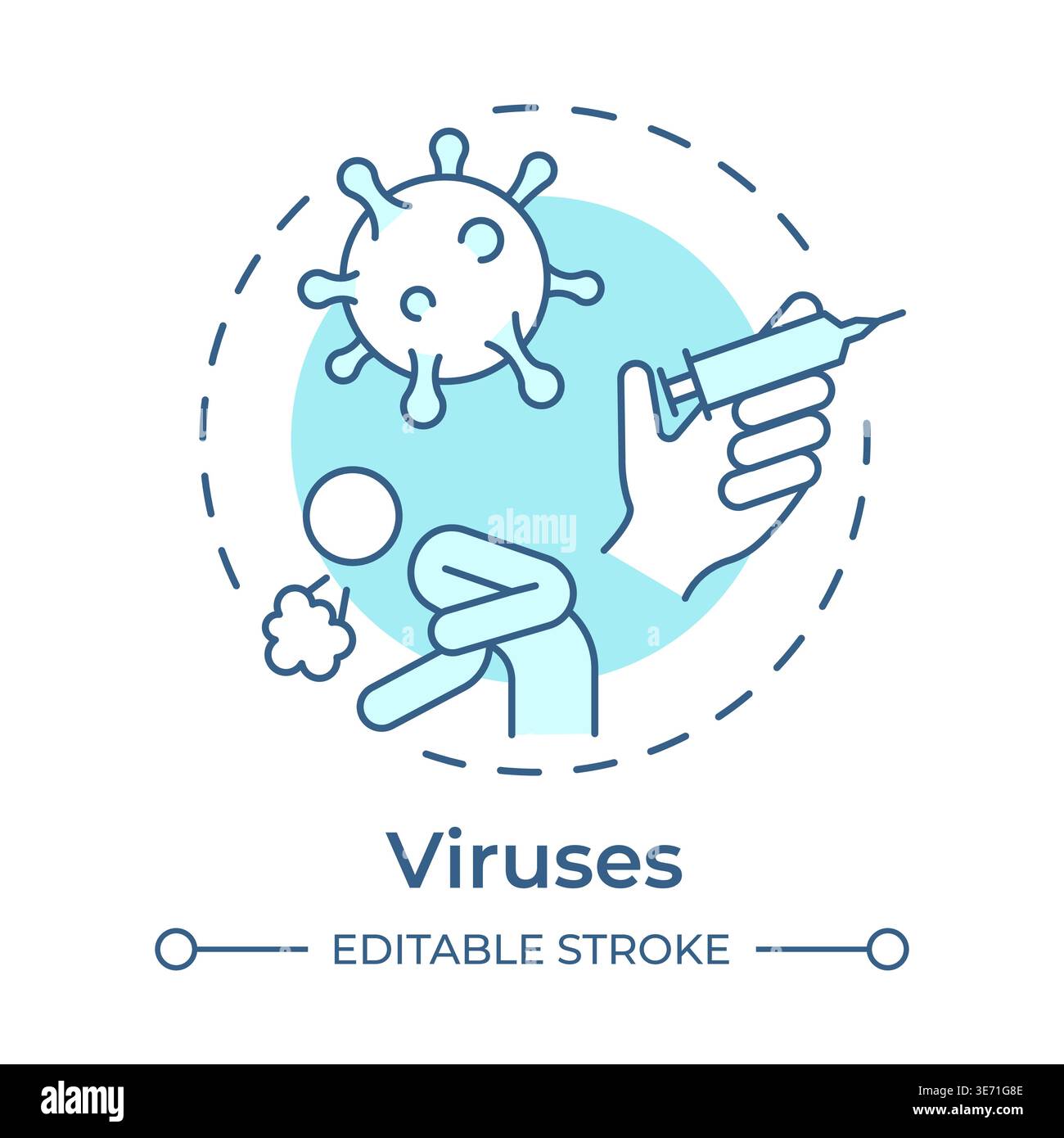 Viruses soft blue concept icon Stock Vector
