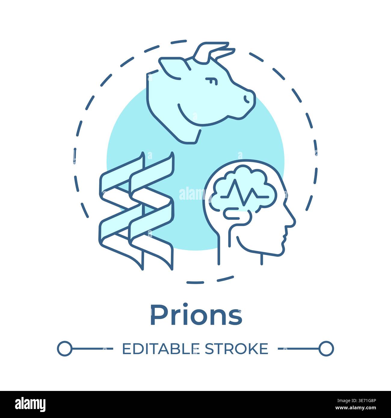 Prions soft blue concept icon Stock Vector