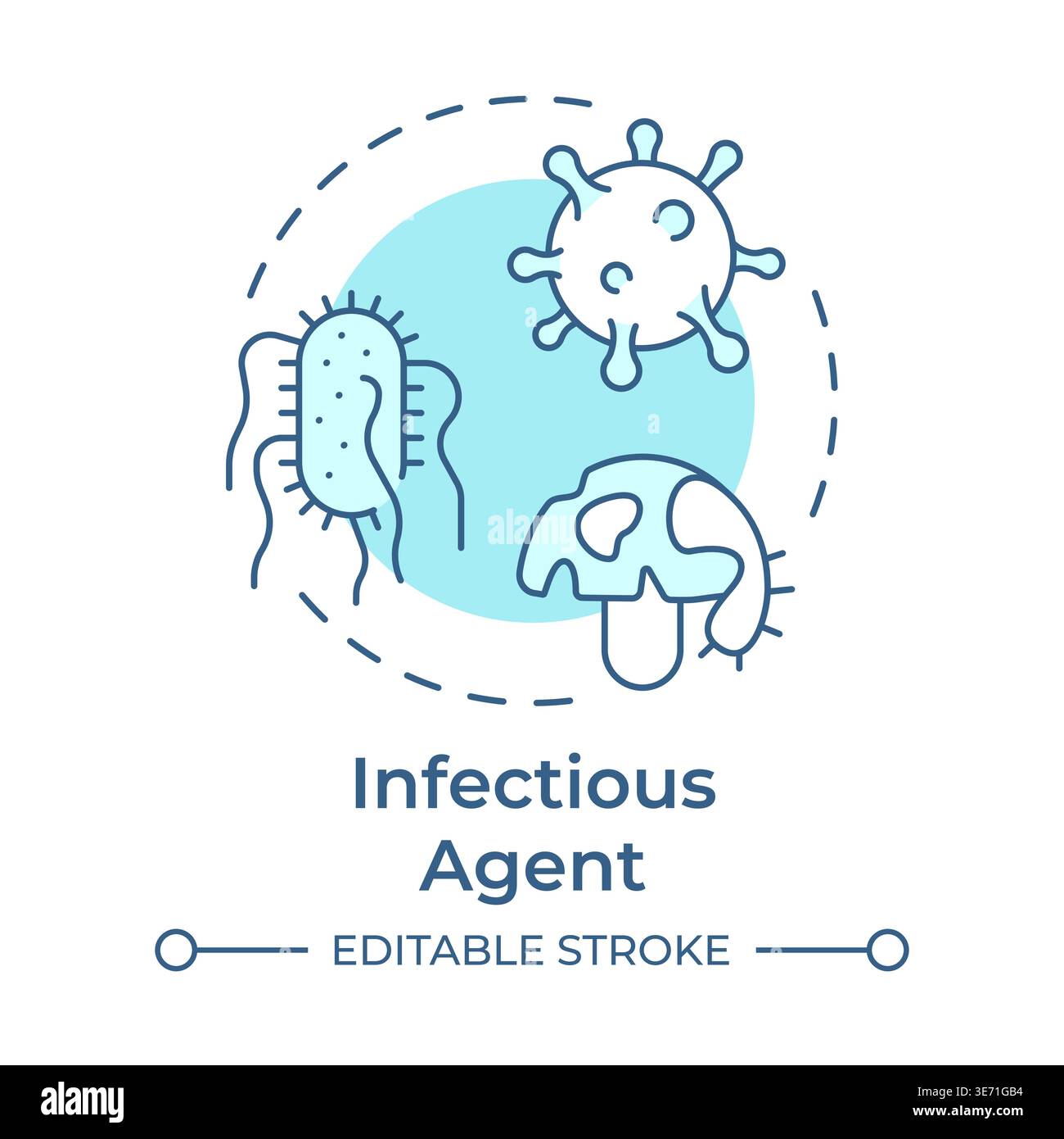 Infectious agent soft blue concept icon Stock Vector