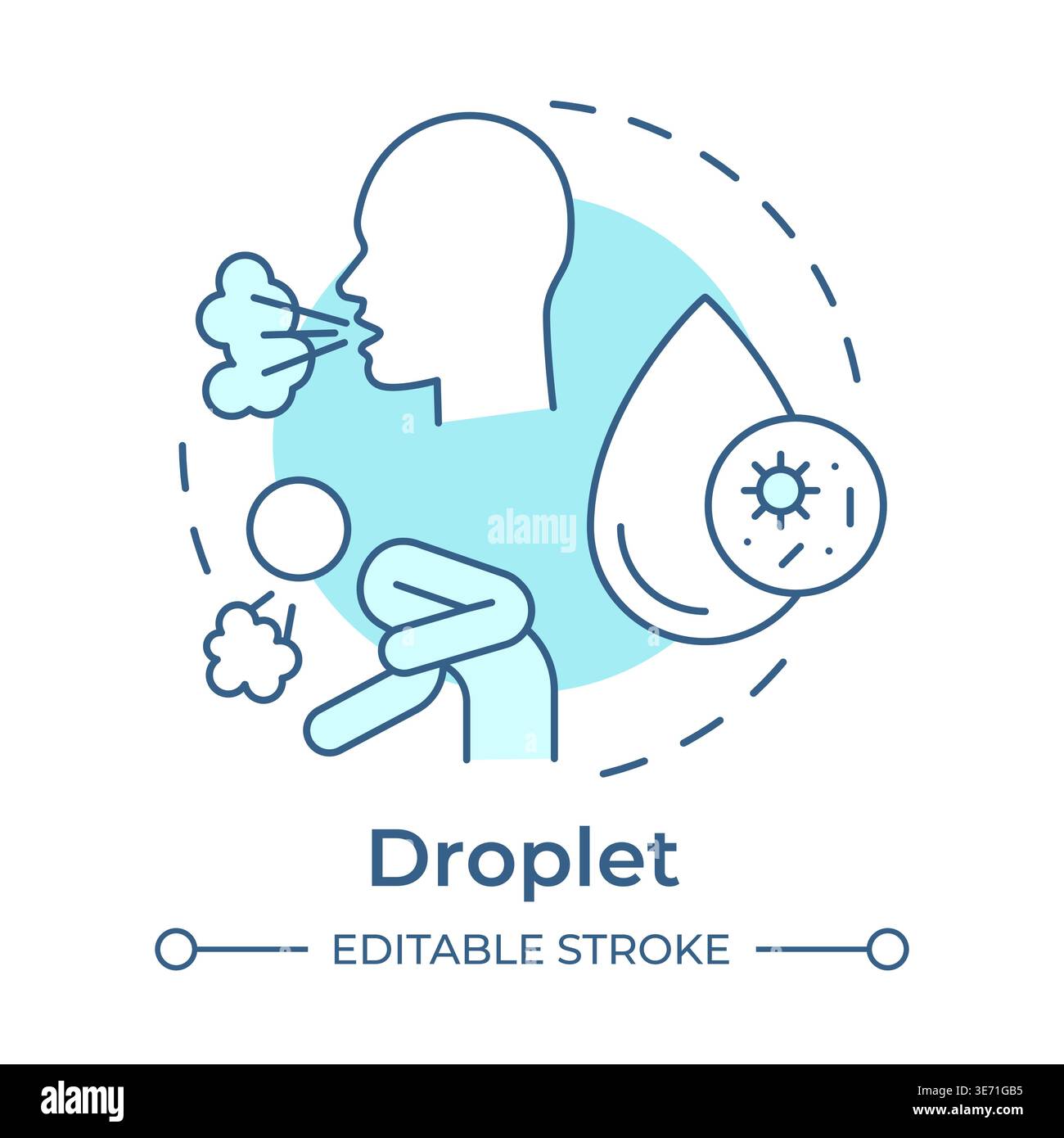 Droplet soft blue concept icon Stock Vector