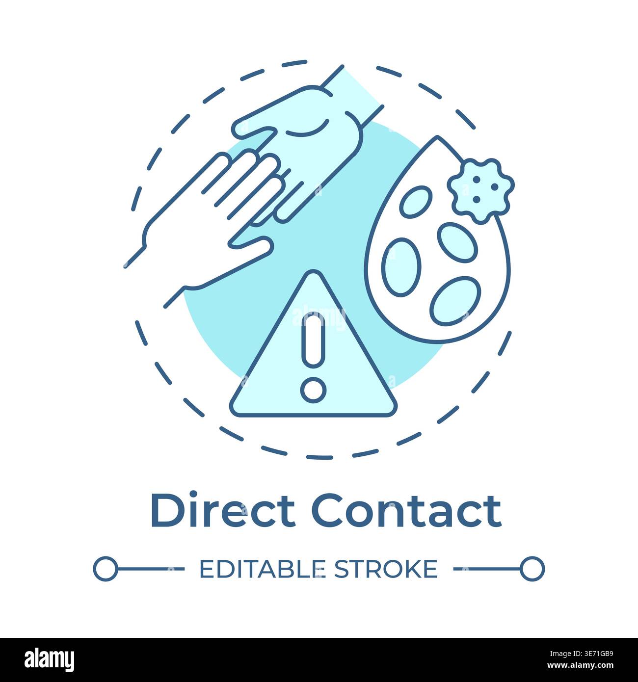 Direct contact soft blue concept icon Stock Vector