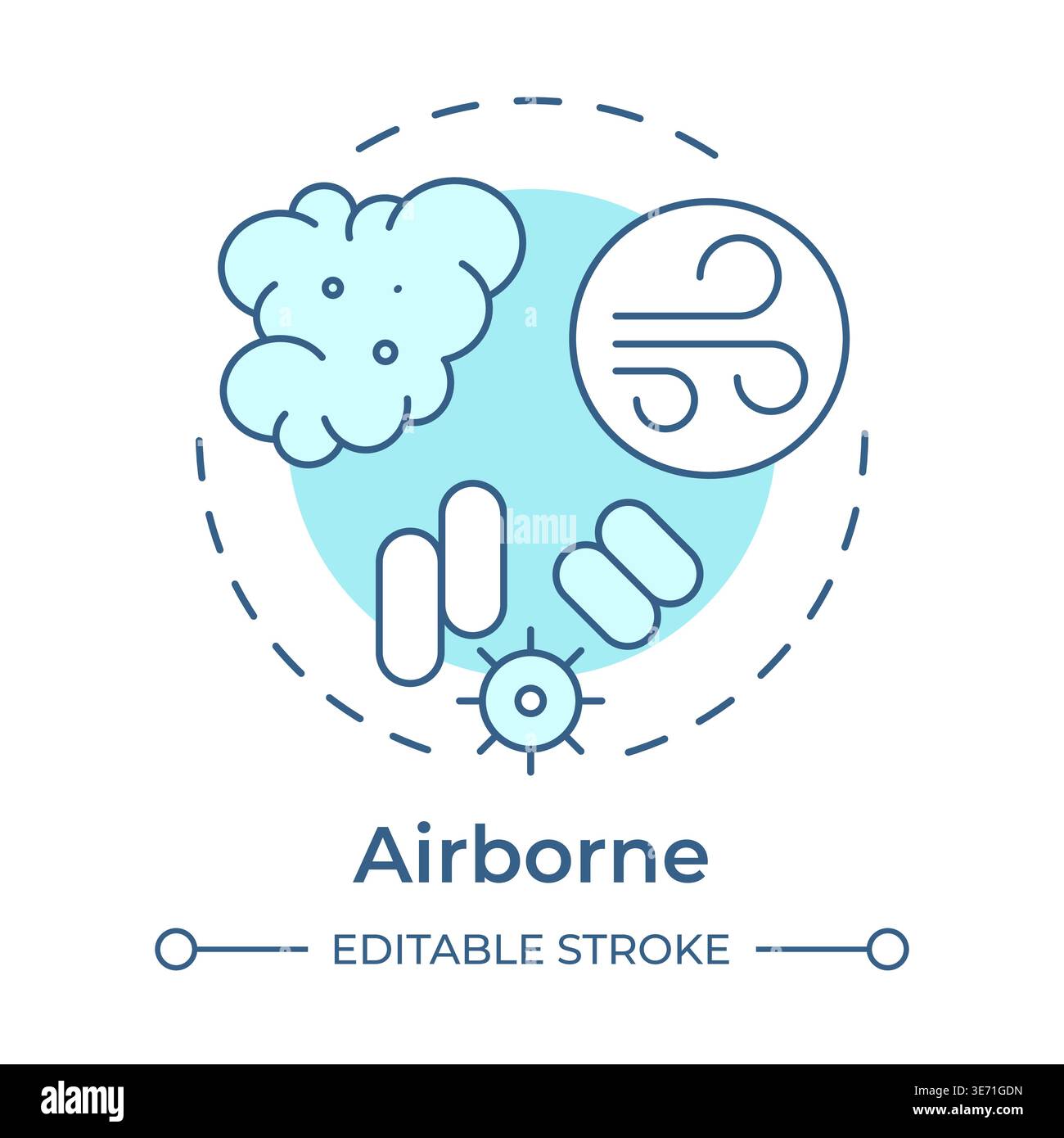 Airborne soft blue concept icon Stock Vector