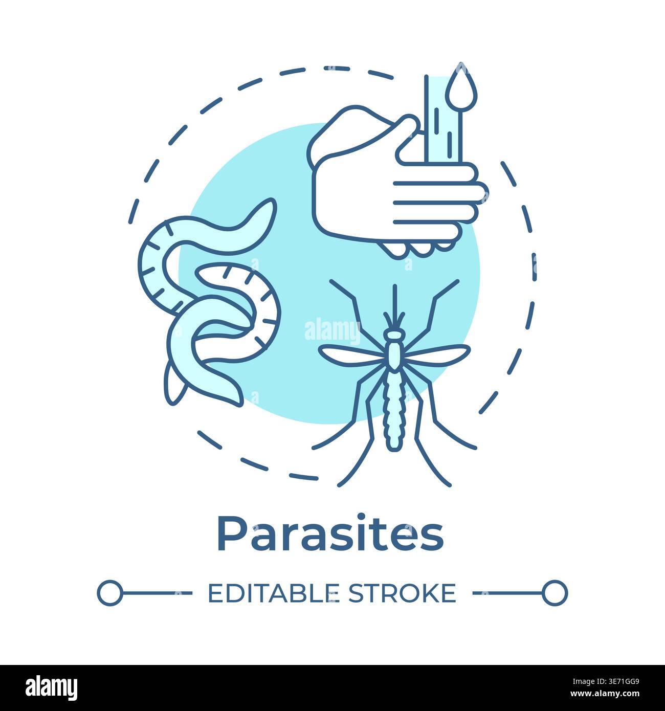 Parasites soft blue concept icon Stock Vector
