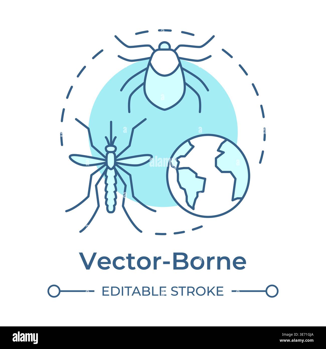 Vector borne soft blue concept icon Stock Vector