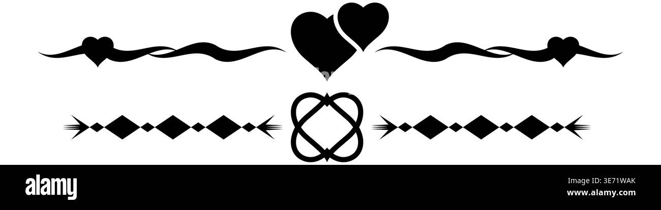 Stylish black and white vector illustration featuring two decorative ...
