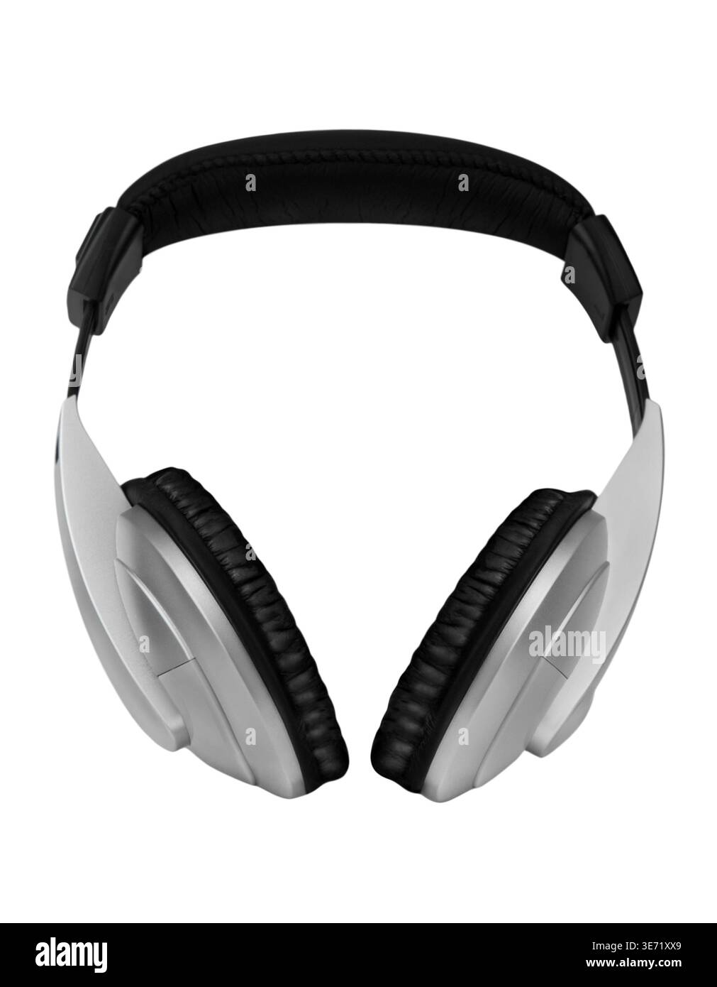 Head Set black silver isolated on white background Stock Photo