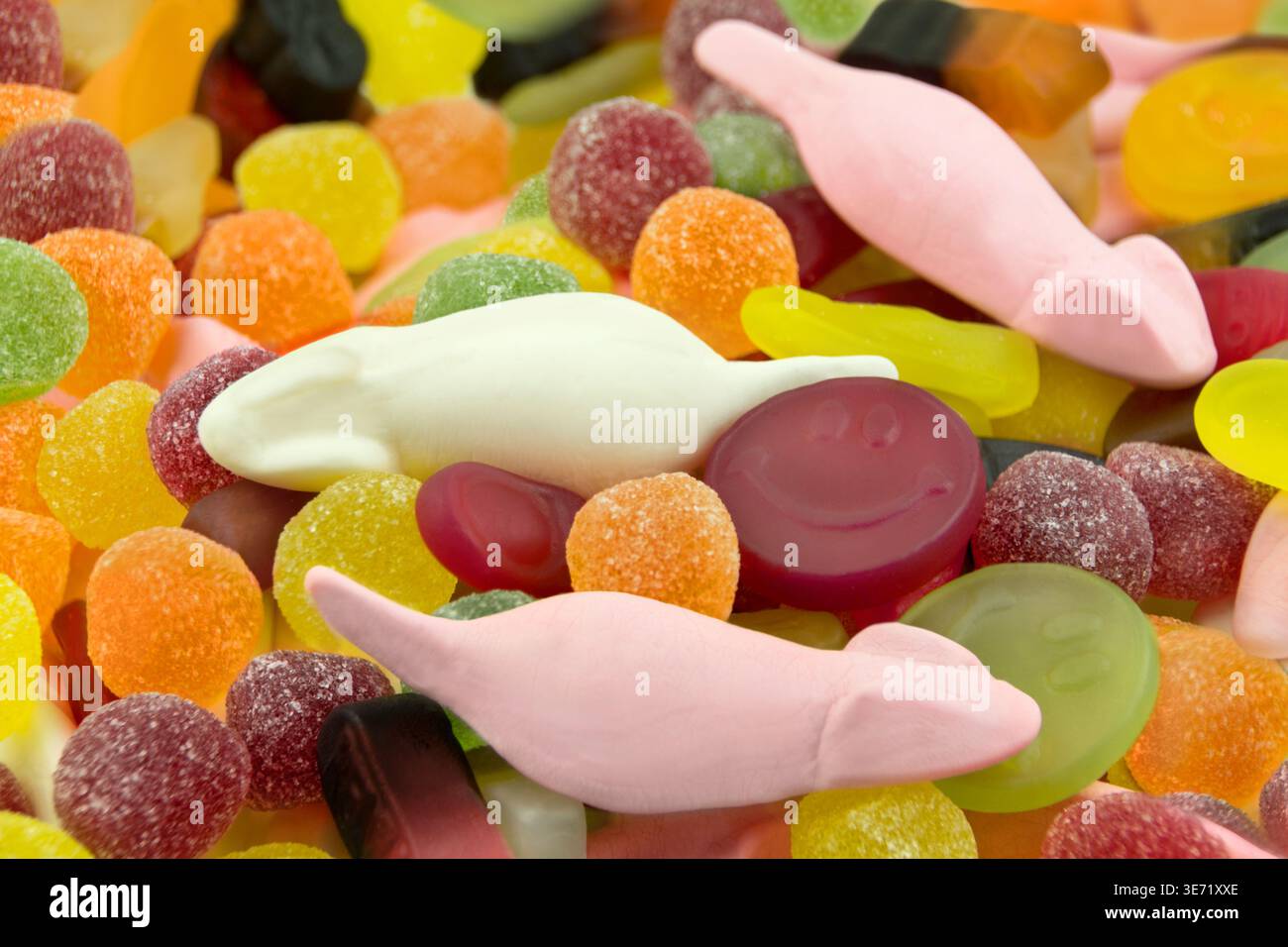 Various colorful sweets close up Stock Photo