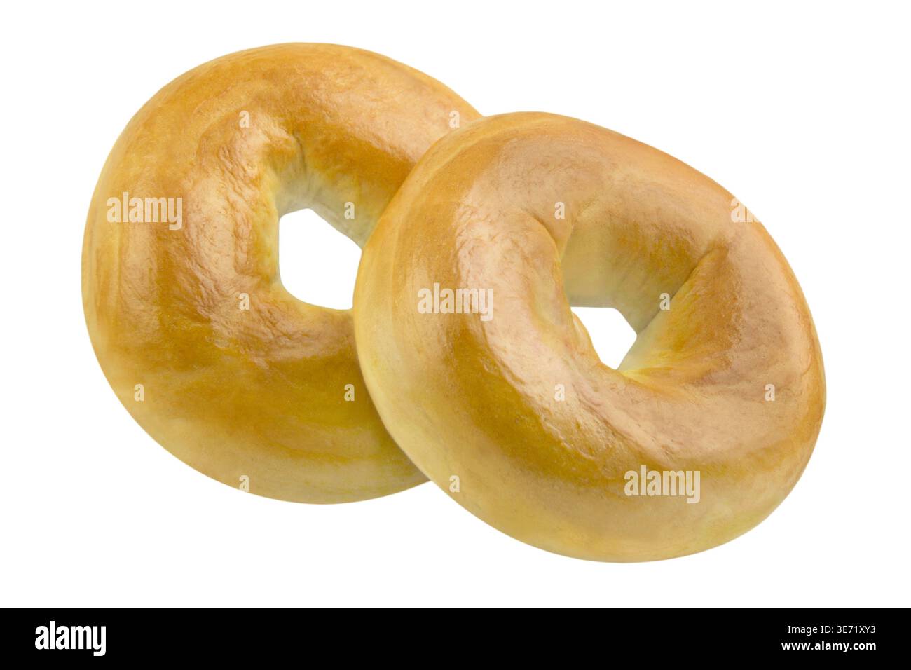 2 Bagels isolated on white background Stock Photo