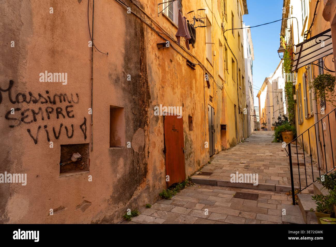 Alley in the old town of Bastia, Corsica, France Stock Photo