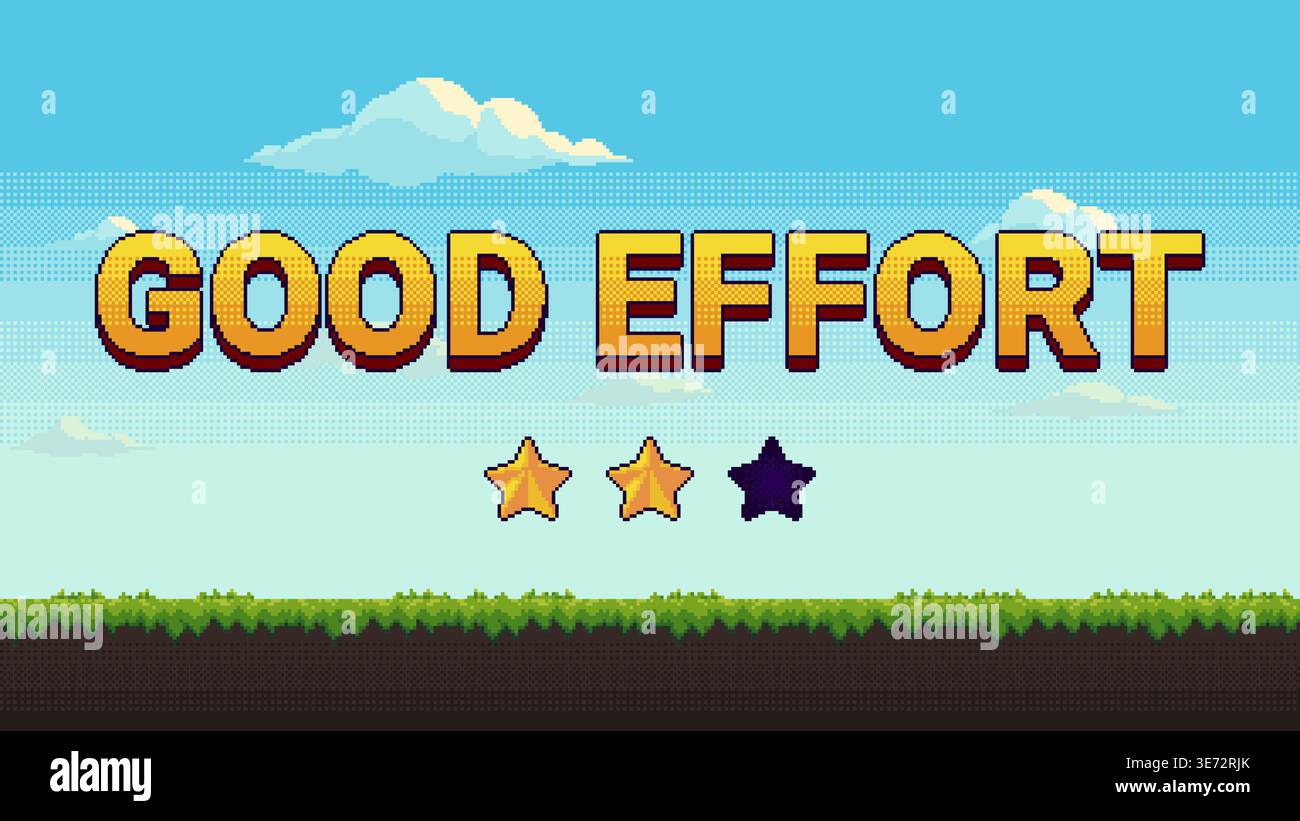 Good effort screen two stars result Stock Vector