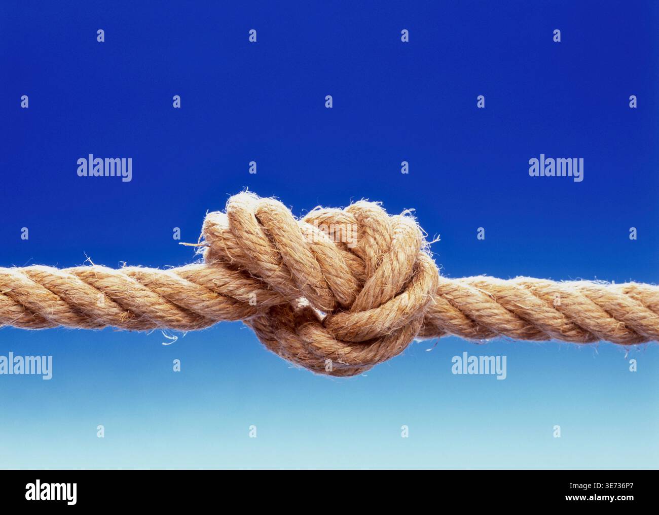 Rope, rope, knot, blue background, factual image, symbol, link Stock ...