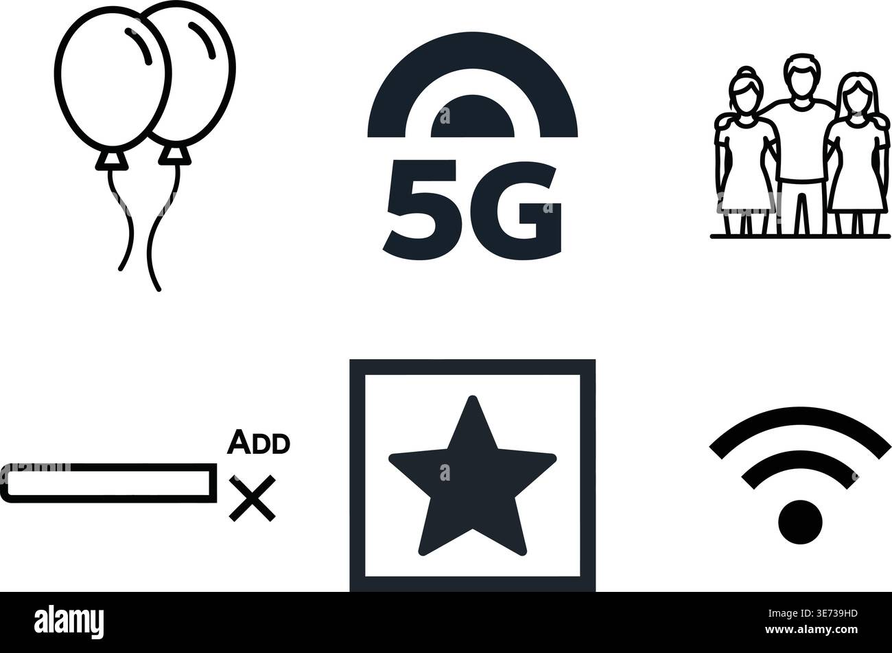 Modern Digital Marketing and Technology Interface Icon Collection Stock Vector