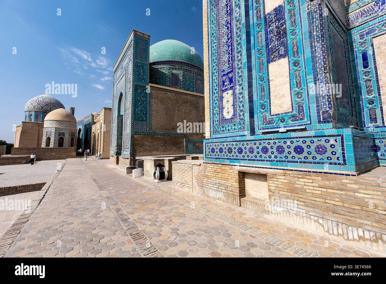 Uzbekistan,Samarkand, Shohizinda, Tomb Street of 11 Mausoleums. Shah ...