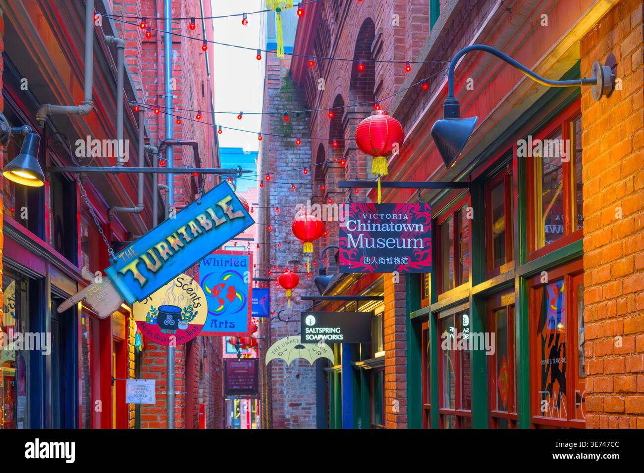 Fan Tan Alley, Chinatown, Victoria, British Columbia, Canada Stock Photo