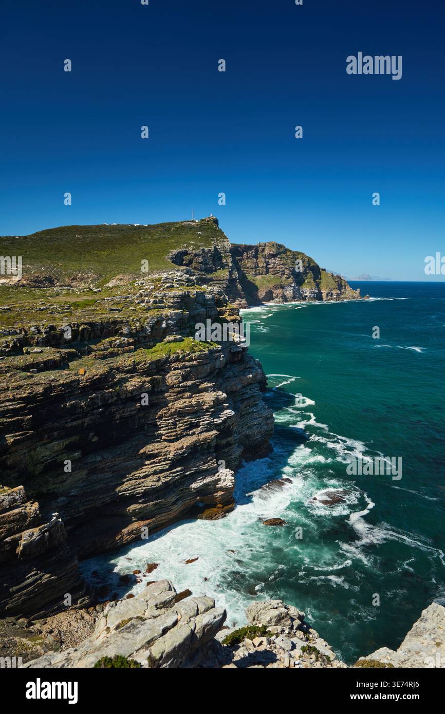 Wild Cliffs The cape of good hope. Wild Sea Cliffs And Spray. Powerful Ocean Waves ...