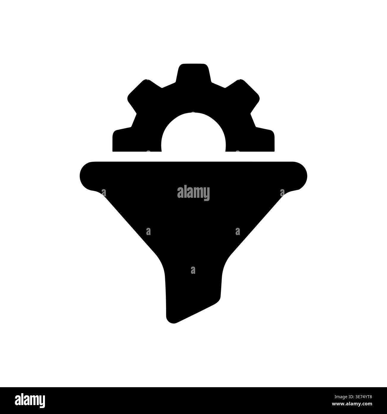 Data filtering concept with gear icon, simple vector illustration Stock Vector