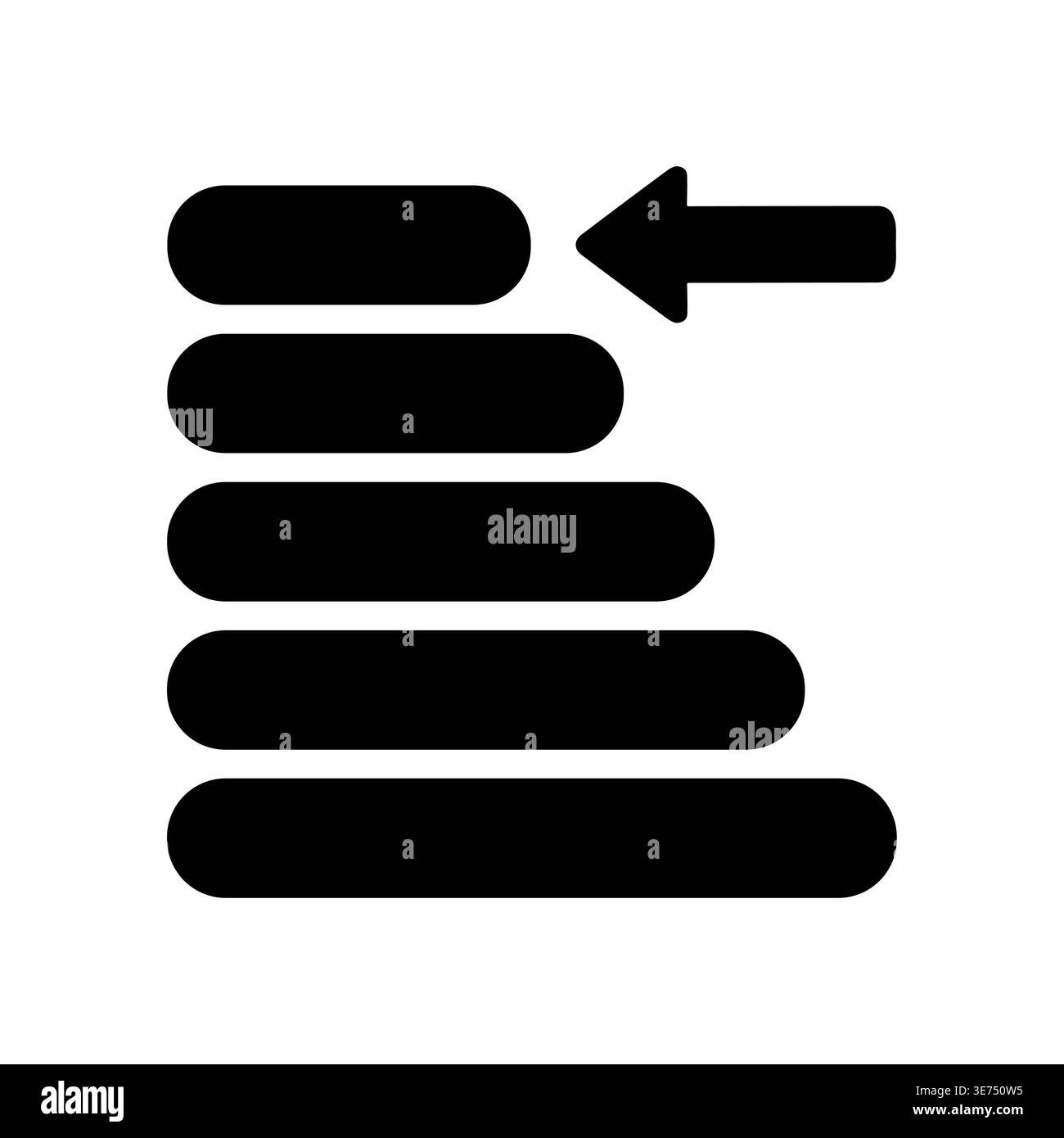 Indentation icon arrow alignment symbol in flat design style Stock Vector