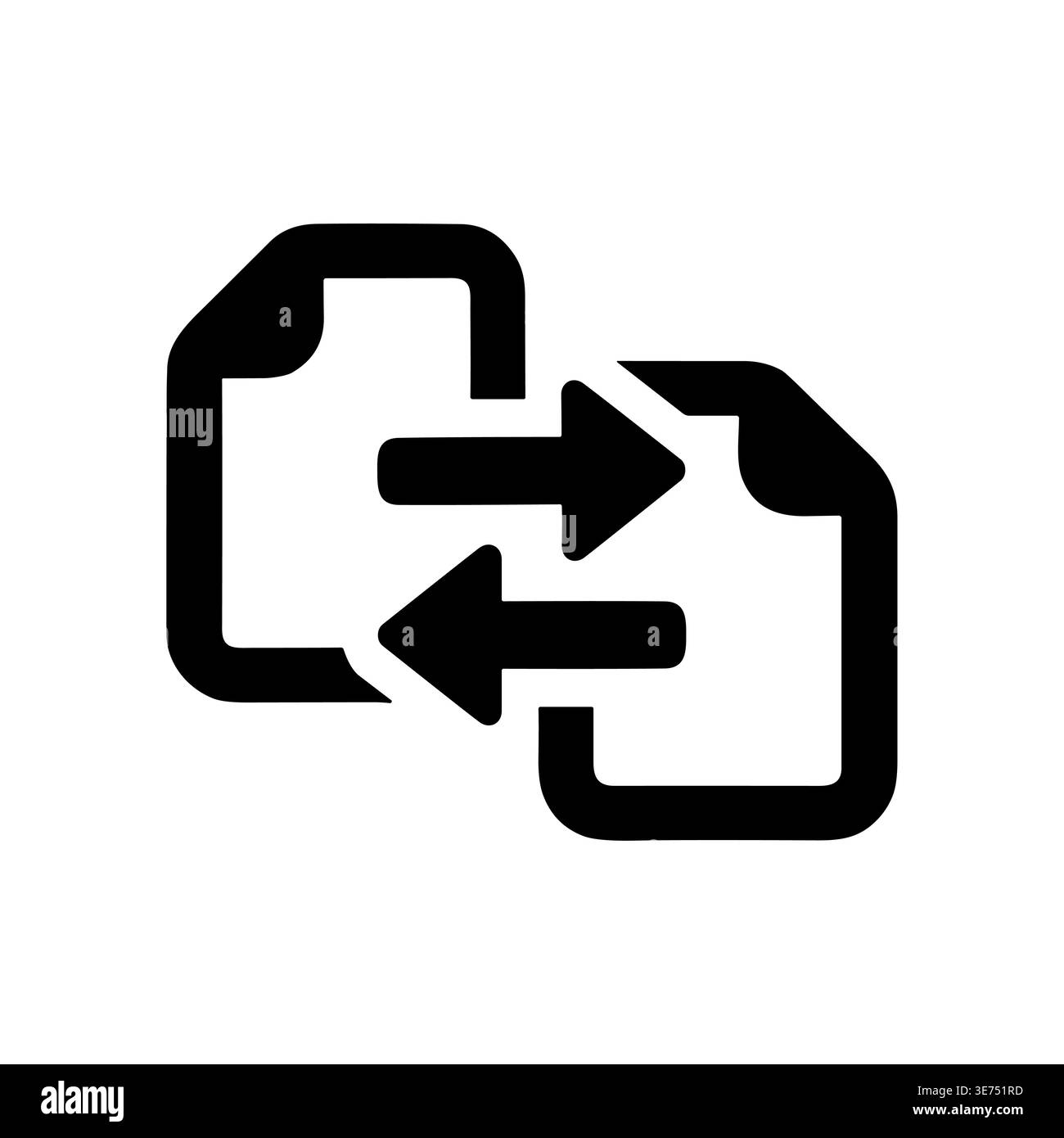 File Transfer Vector Icon, Data Exchange, Document Synchronization Stock Vector