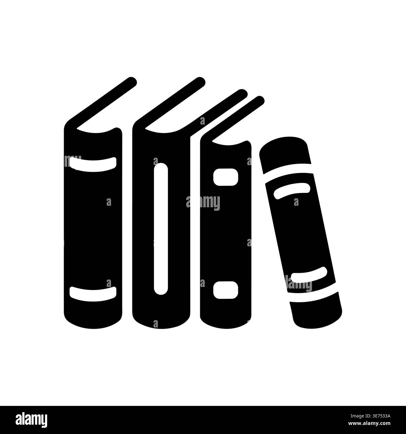 Stack of books vector glyph icon, study and learning Stock Vector