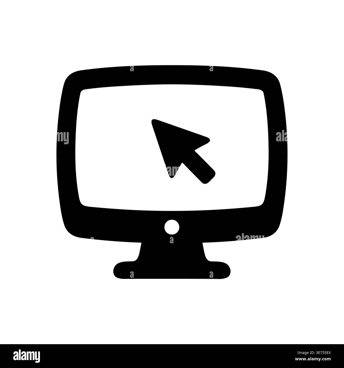 Computer screen with cursor icon in flat style vector illustration ...