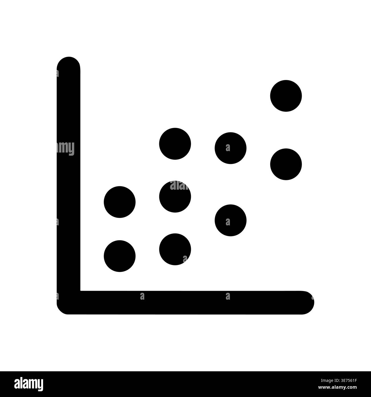 Simple Black Scatter Plot Icon on White Background Illustration Stock Vector
