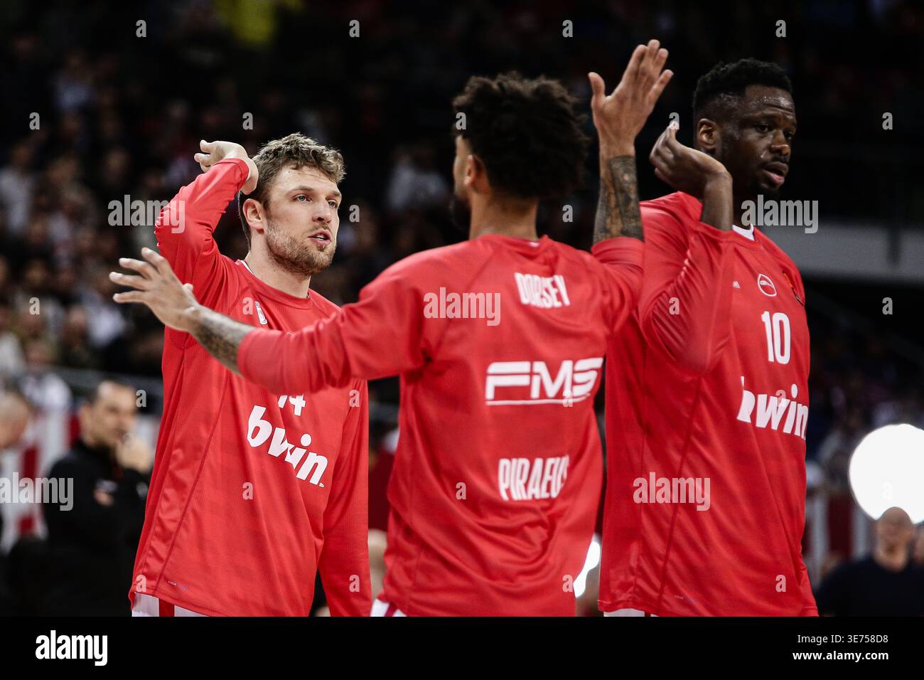 Olympiacos' Alexander Vezenkov during introduction before the ...