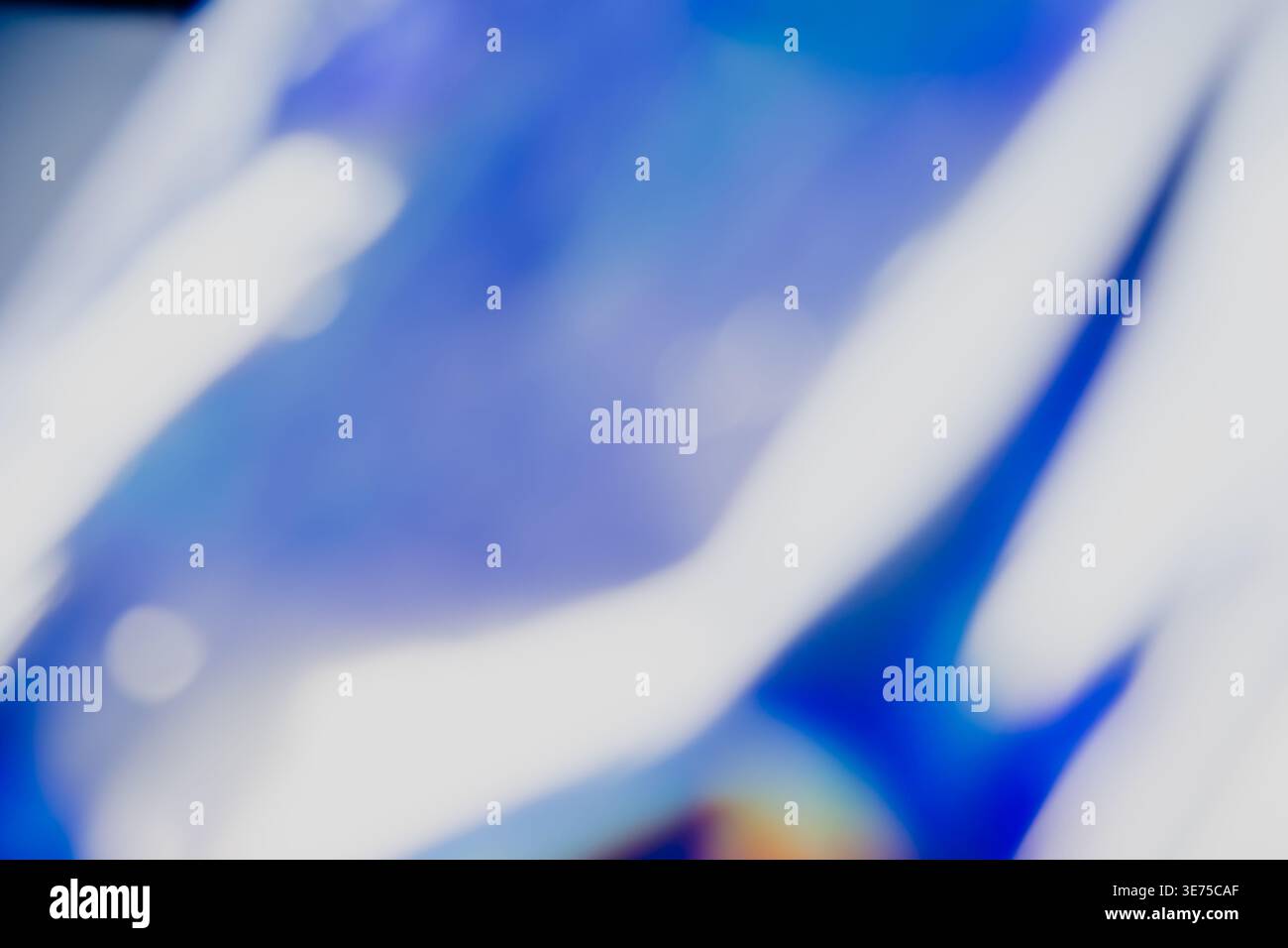 Abstract liquid reflection background with white flowing lines over blue Stock Photo