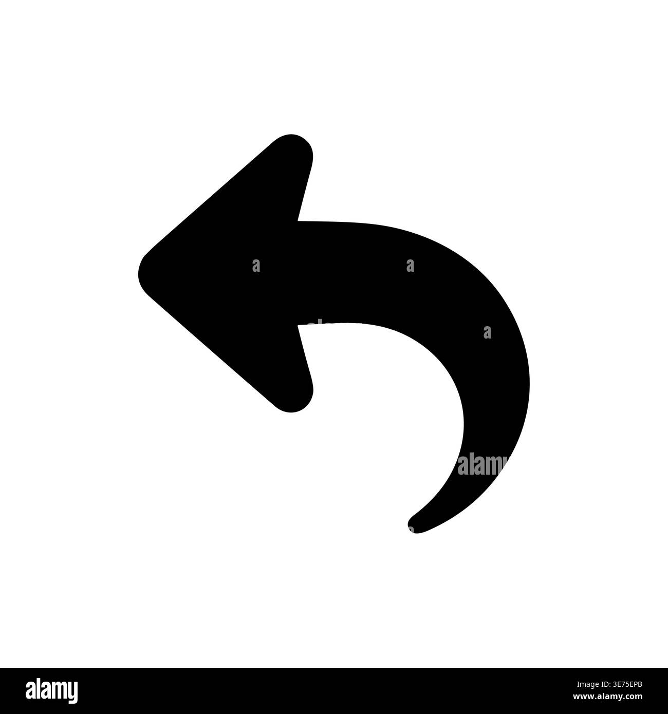 Black undo arrow icon simple isolated on white background Stock Vector