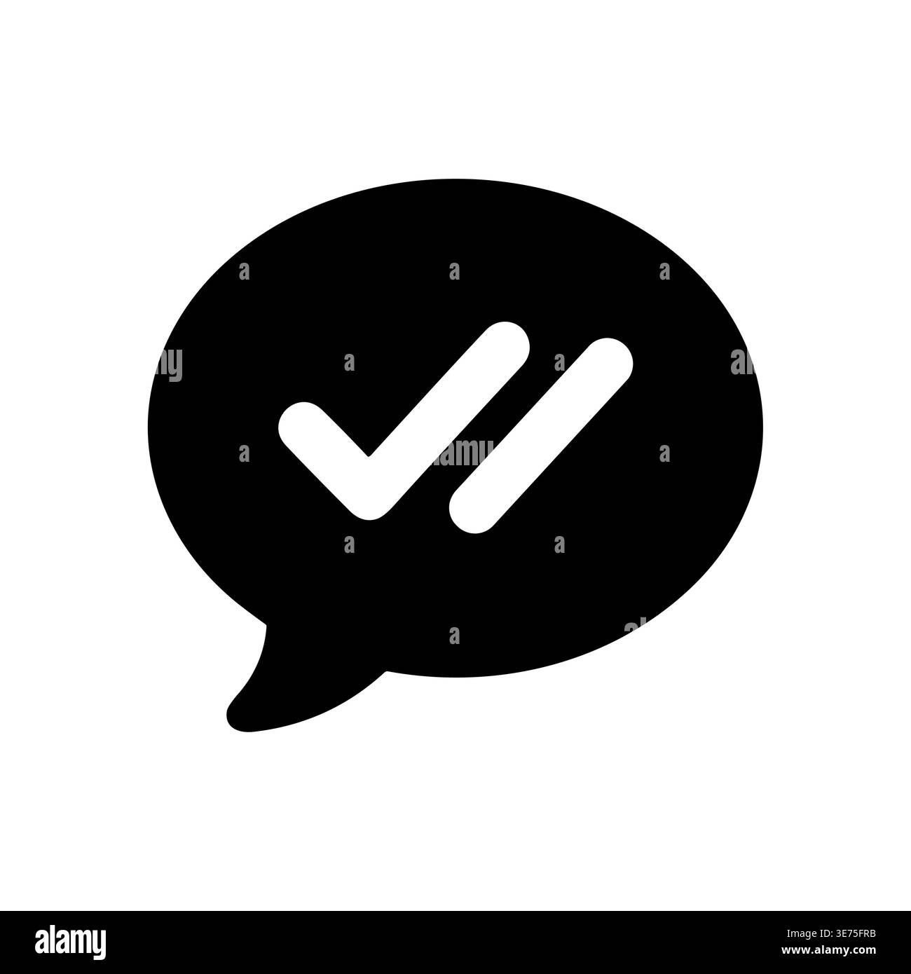 Double Check Mark in Speech Bubble Message Icon Stock Vector