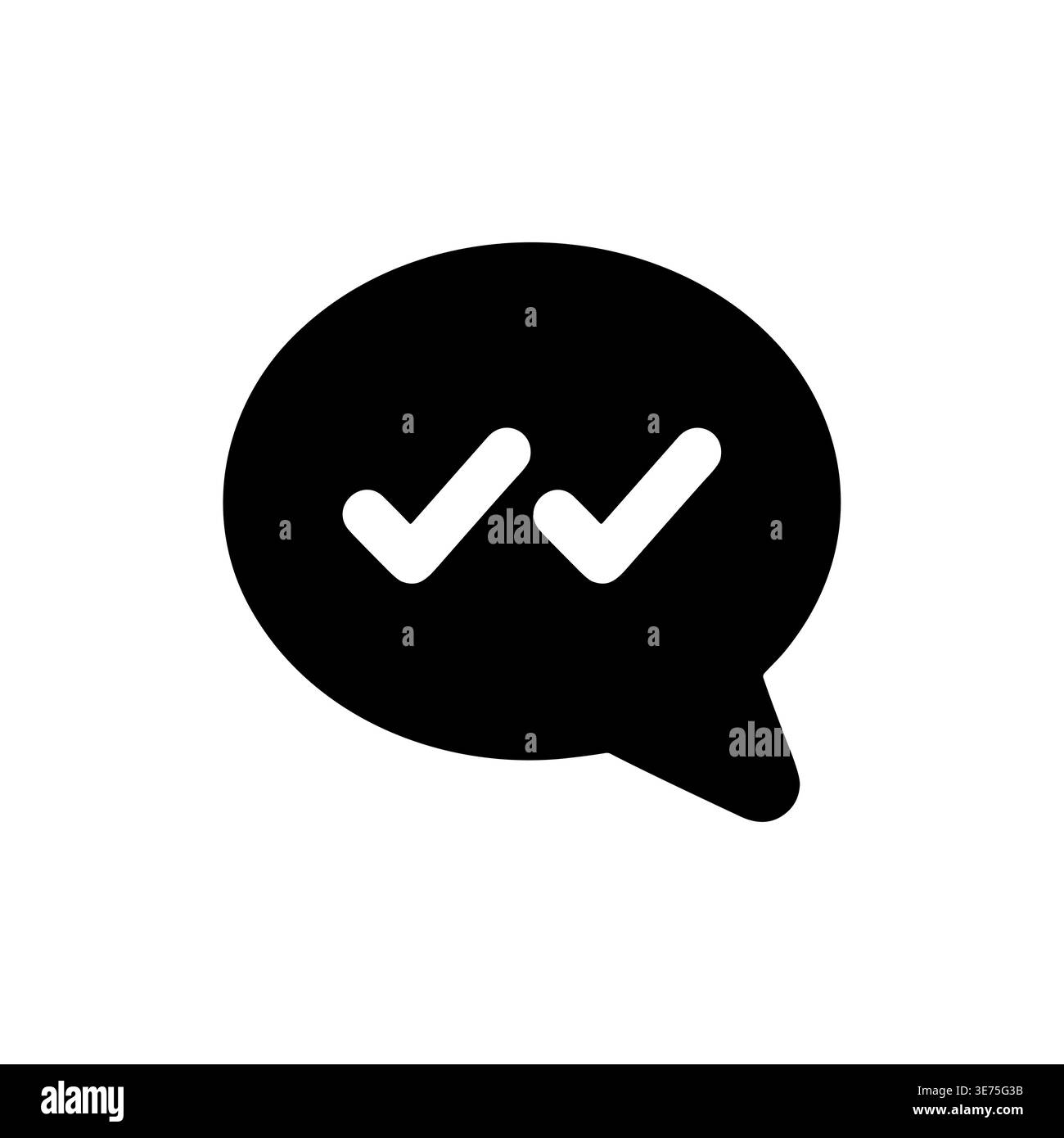 Message bubble with double check mark icon vector illustration Stock Vector