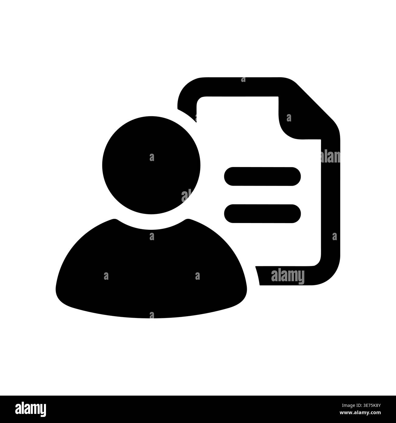 User profile data document vector glyph style icon illustration Stock Vector