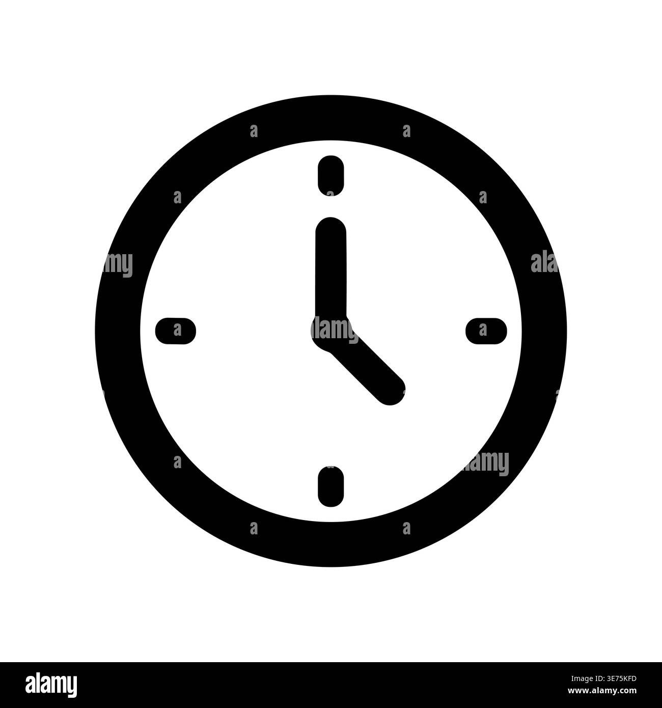 Clock icon showing four o'clock, simple vector illustration Stock Vector