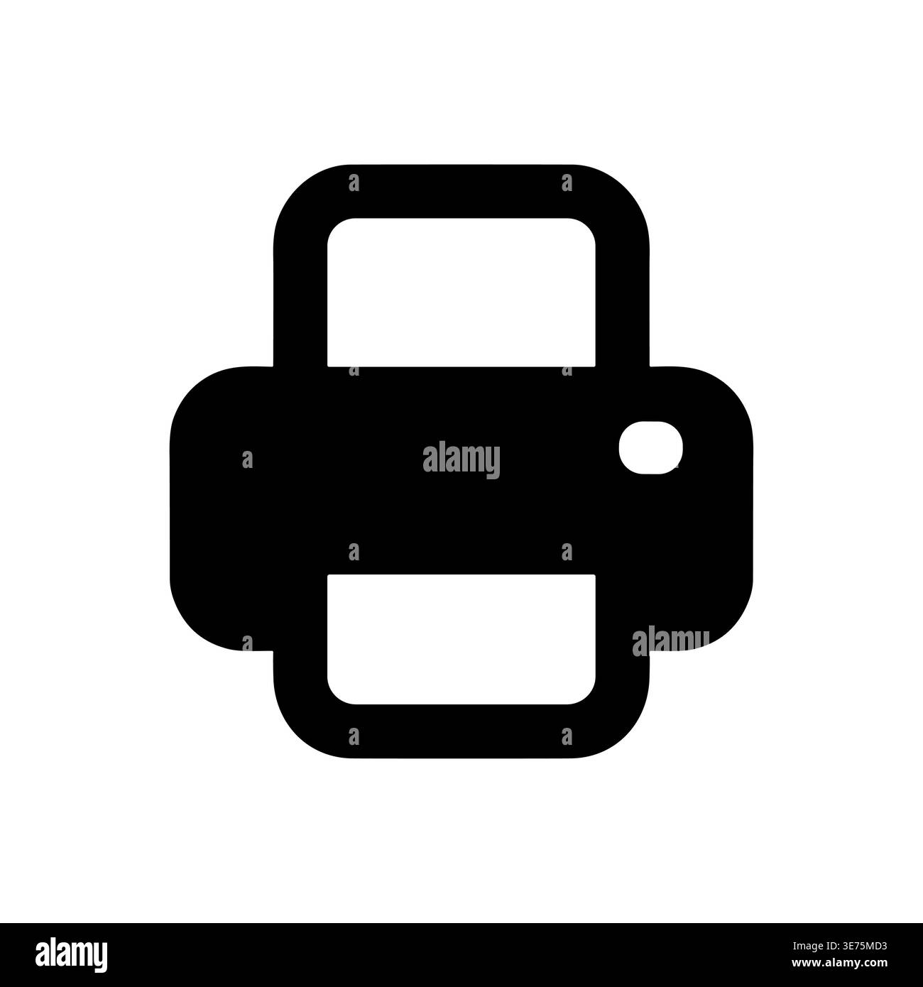 Black and white printer icon, office machine solid glyph Stock Vector
