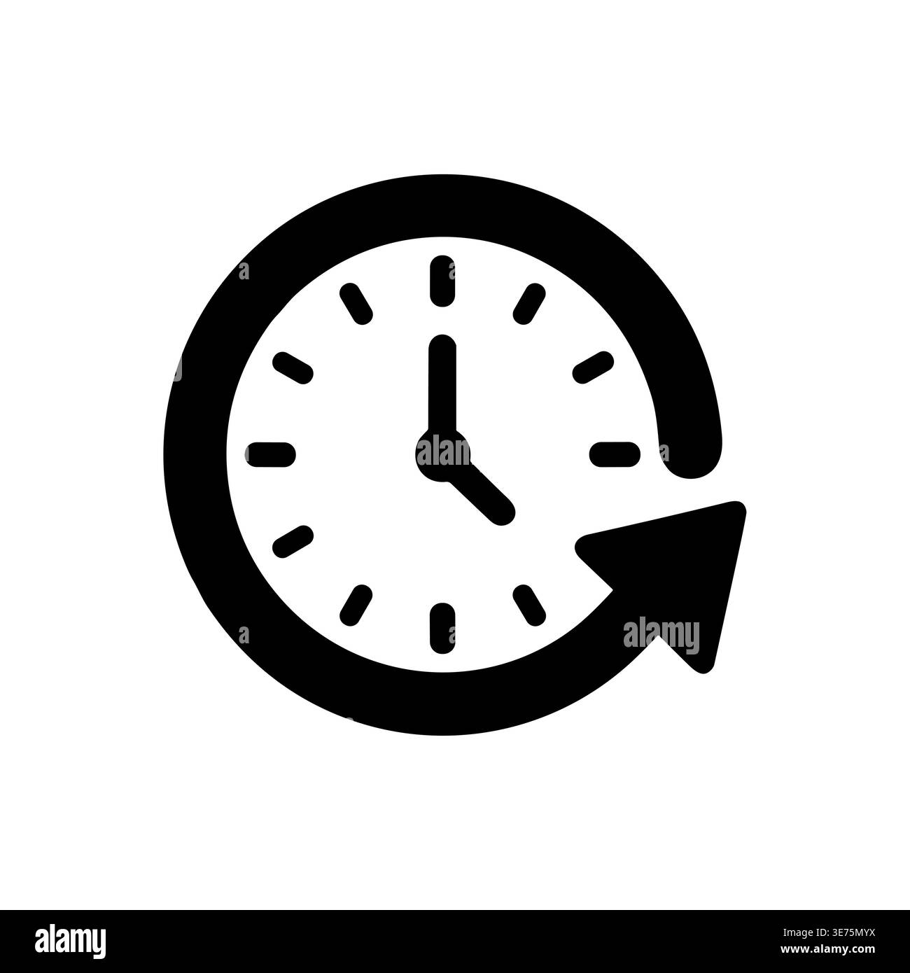 Clock icon with arrow, time and turnaround concept, vector illustration Stock Vector