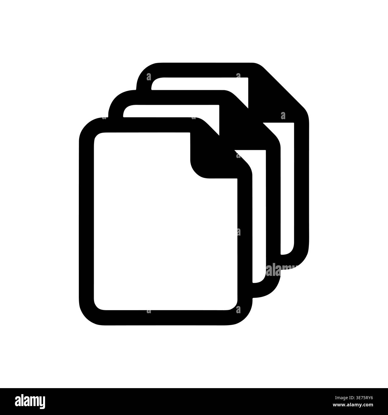 Stack of documents icon simple black outline vector illustration Stock Vector