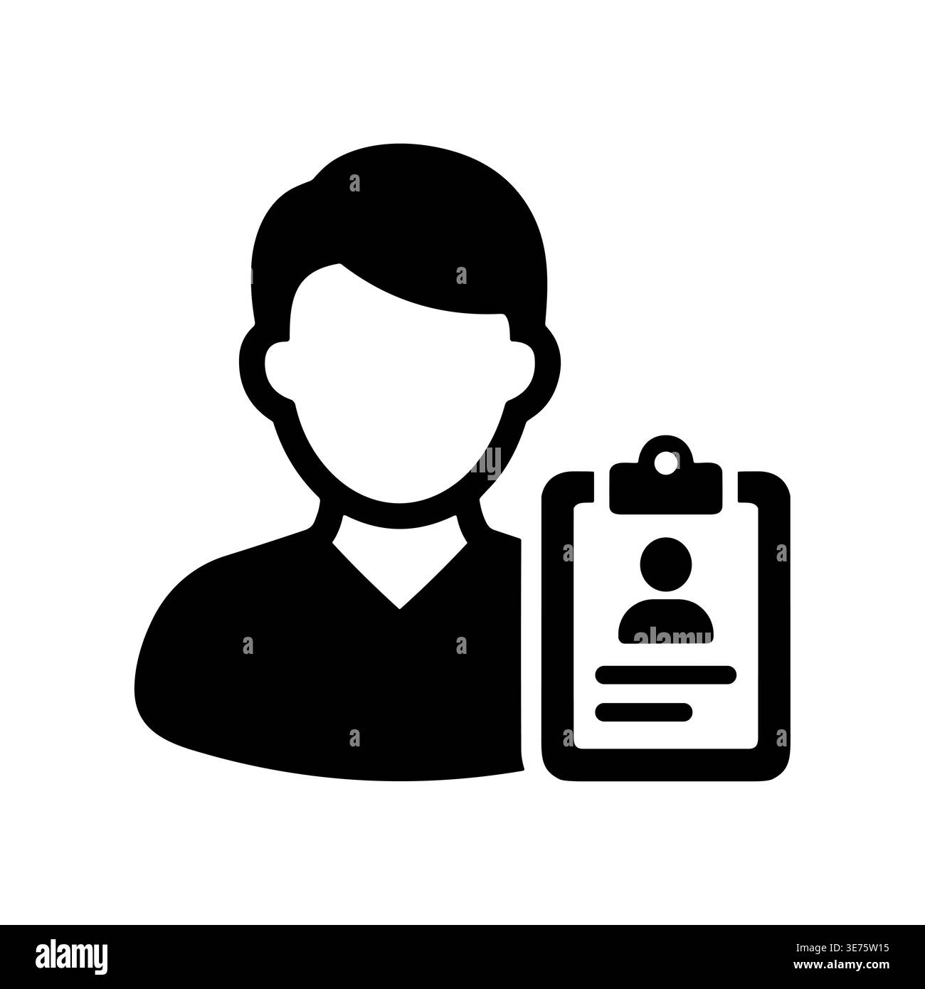 Man holding id card information document vector icon illustration Stock Vector