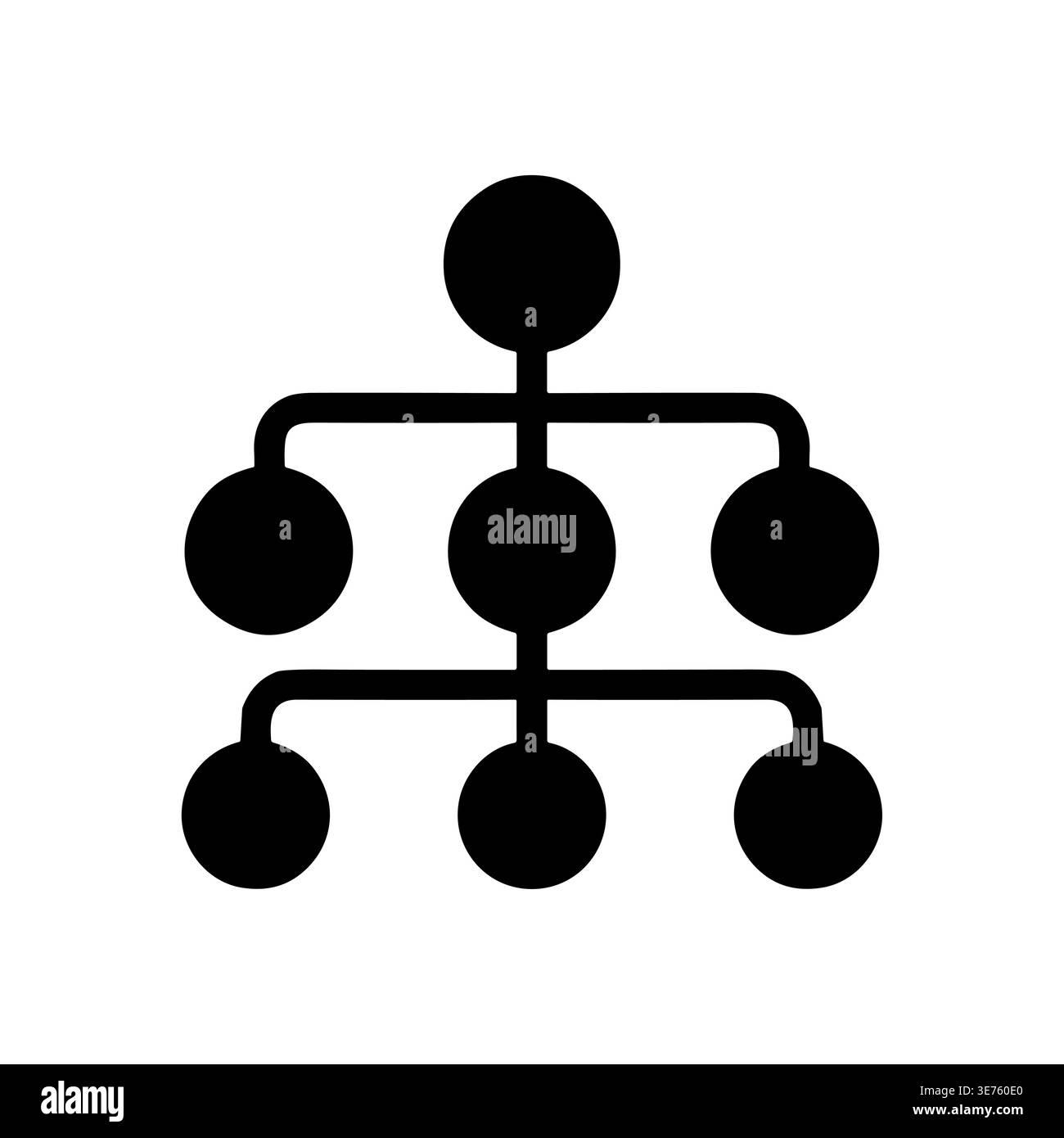 Hierarchical Structure Vector Icon, Organizational Chart, Flowchart Symbol Stock Vector
